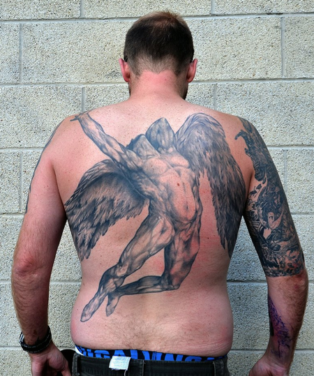 tattoos/ - Martin's back piece William Rimmer's Evening , Fall of Day - 63624
